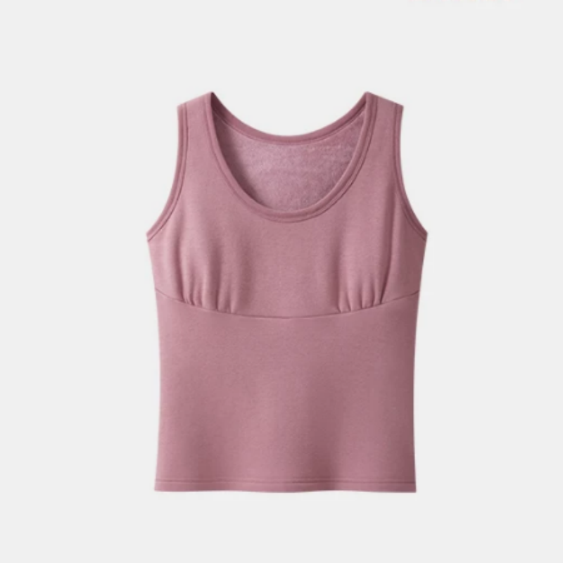 三枪女加绒加厚磨毛保暖背心秋冬