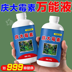 庆大霉素液金鱼病专用药烂身烂尾白点白毛掉磷蒙眼杀菌水质净水剂