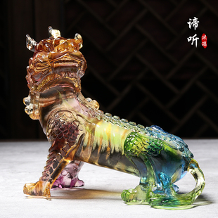 古法琉璃琉璃谛听神兽地藏王菩萨坐骑摆件居家佛堂寺庙供奉摆放