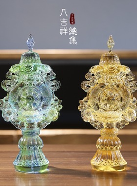古法琉璃总集组合供奉寺院佛具