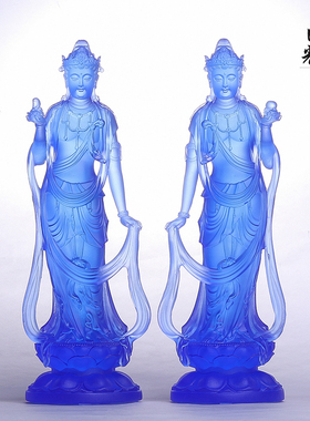 琉璃日月光菩萨摆件家用供奉