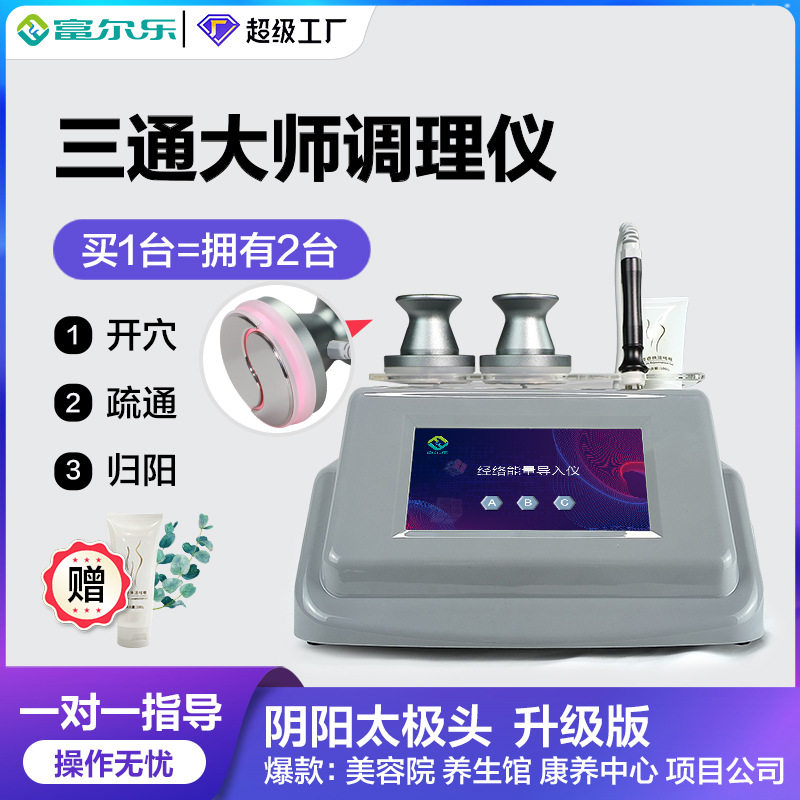 富尔乐理疗仪导入仪微电按摩疏通经络美容院养生馆三通大师经络仪