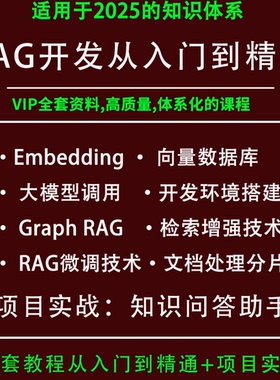 2025RAG索引增强生成技术视频课程embedding大模型向量索引微调