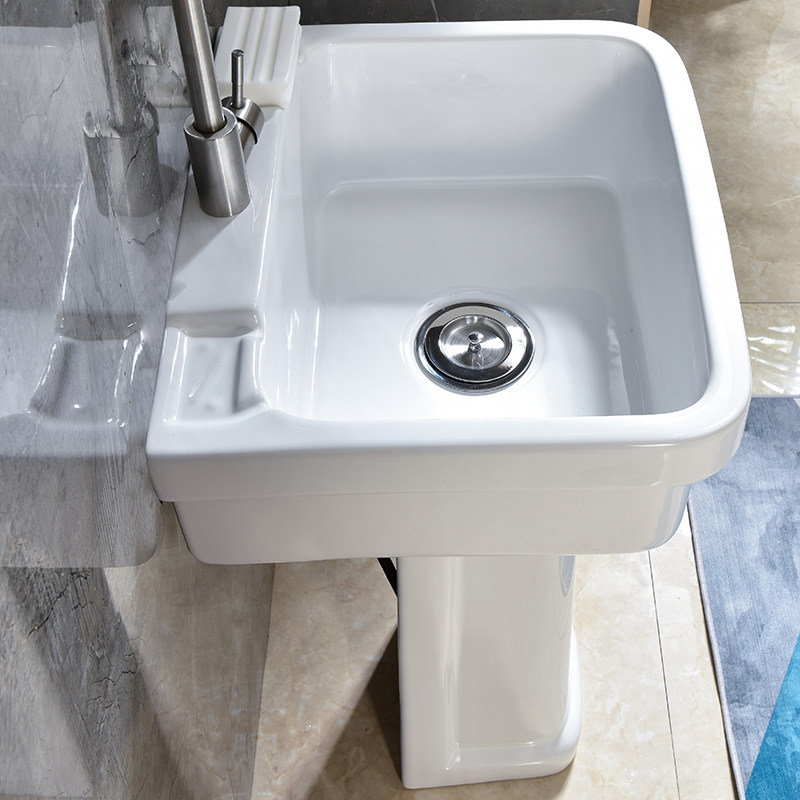 陶瓷洗衣池阳台家用洗手台一体盆洗脸洗衣盆洗衣台水池水槽洗衣槽
