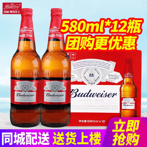 百威9.7°P百威啤酒玻璃瓶装