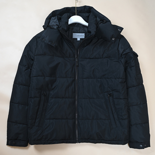 男士 新款 绗缝防泼水拉链可脱卸帽子保暖休闲外套 冬季 美M系