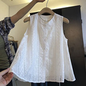 特大码 上衣服 宽松洋气娃娃衫 300斤胖妹妹蕾丝拼接无袖 背心女夏季