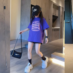 女童夏季短袖t恤2028新款儿童宽松炸街上衣大童女孩夏装半袖体恤