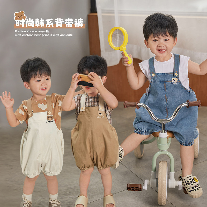 陈大猪男宝宝背带裤夏装