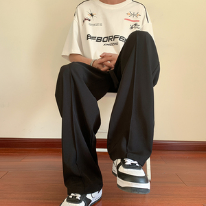 直播品质2025夏季新款冰丝休闲西裤长裤潮男1503B-K158-P45控68图片