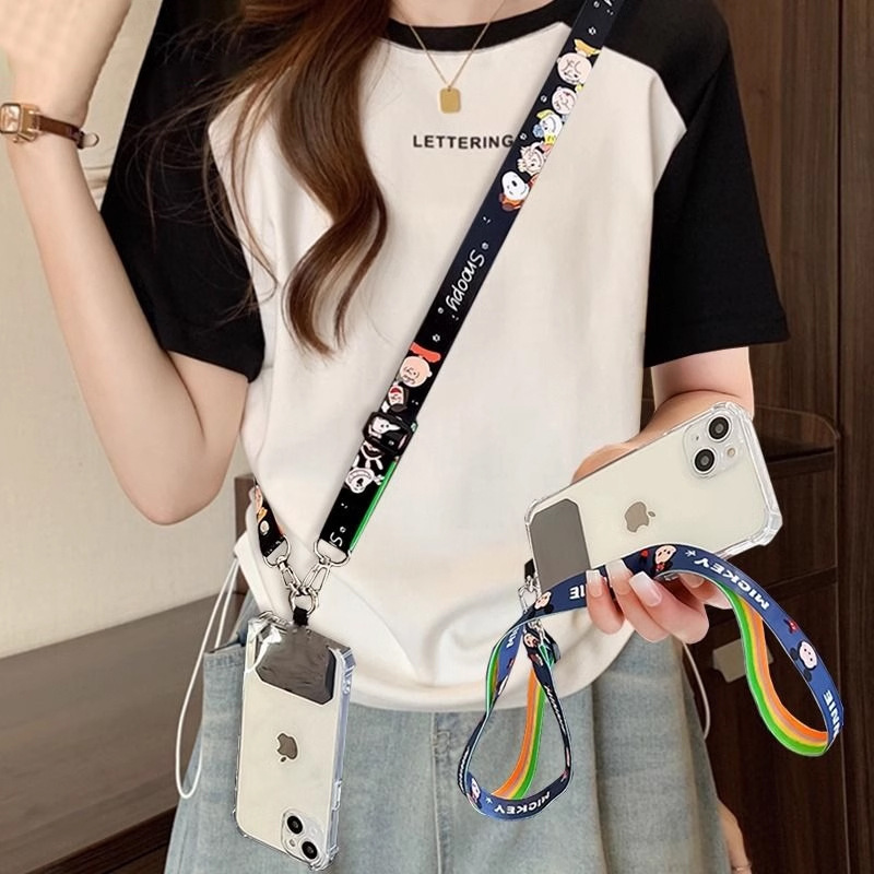 斜挎背式手机挂绳不勒脖子可背手机挂绳男女款个性挂脖长款可调节