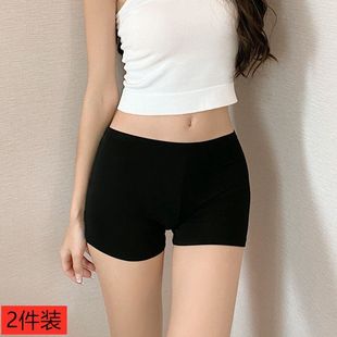 薄款 外穿无痕打底短裤 夏 防走光女士打底裤 黑色莫代尔不卷边安全裤