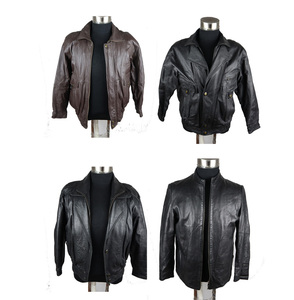 古着二手男士皮衣真皮夹克外套牛皮宽松短款摩托骑行中老年男皮袄
