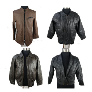 中老年老版 宽松皮夹克外套冬季 皮袄清仓 真皮皮衣短款 古着二手男款