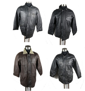 瑕疵处理男款真皮皮衣 中长款大衣冬皮袄工作服二手牛羊皮衣外套