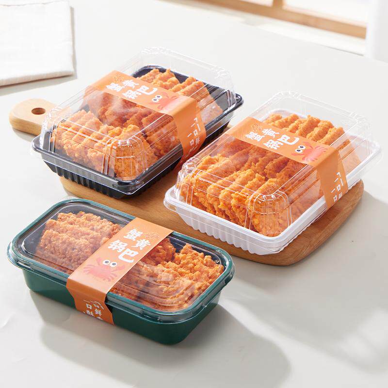 烘焙蟹黄锅巴蟹味饼干保鲜打包盒图片