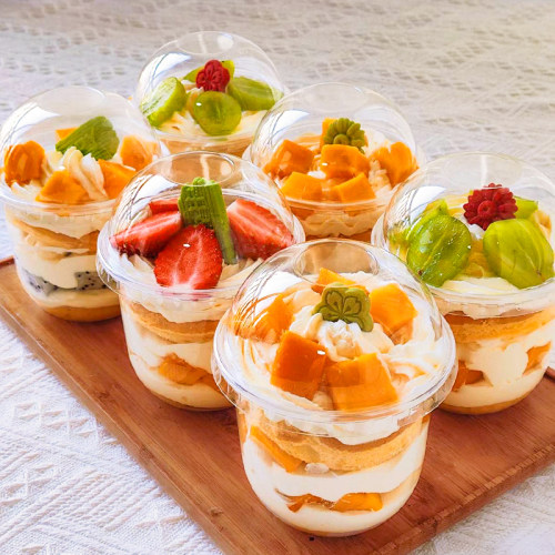 网红U型胖胖啵啵杯一次性布丁