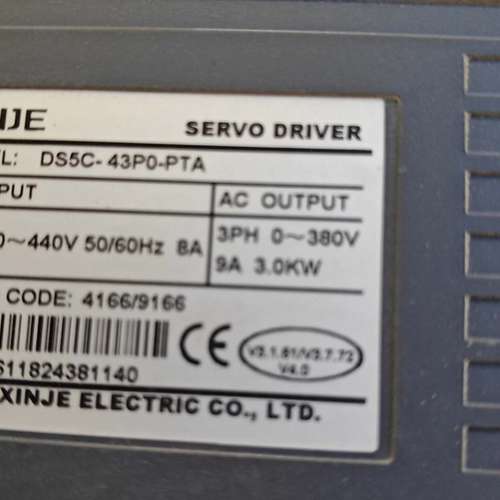 适用XINJE伺服驱动器，型号DS5C-43P0-PTA，机器拆议价