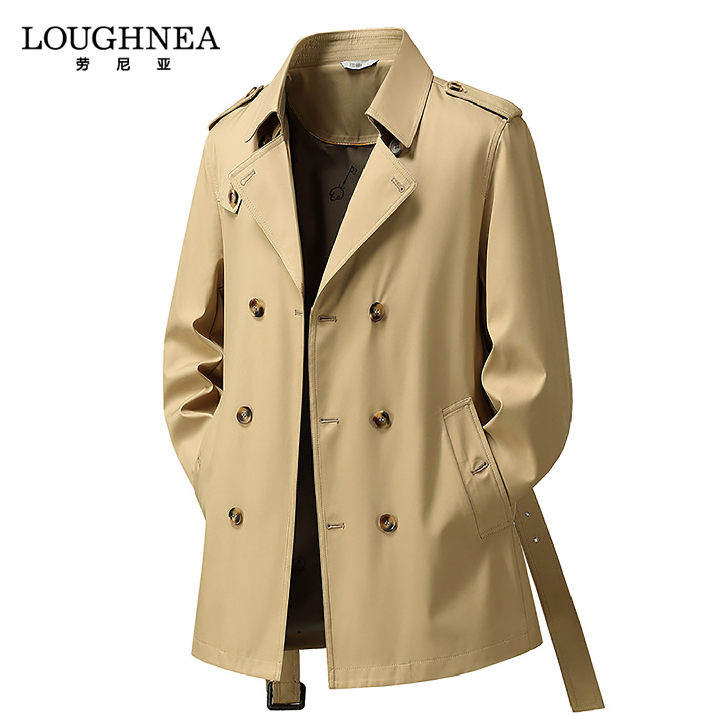 LOUGHNEA轻奢英伦风中长款风衣外套男春秋季双排扣有腰带商务大衣