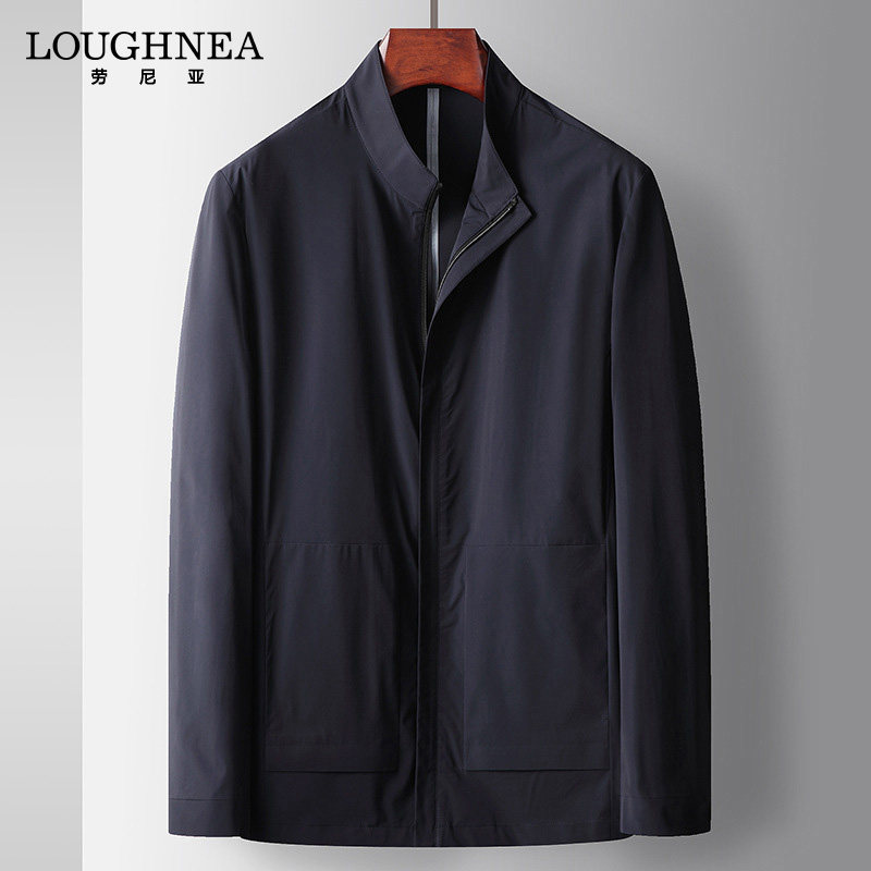 LOUGHNEA2026轻奢商务休闲薄款外套男春秋新款立领中青年免烫夹克