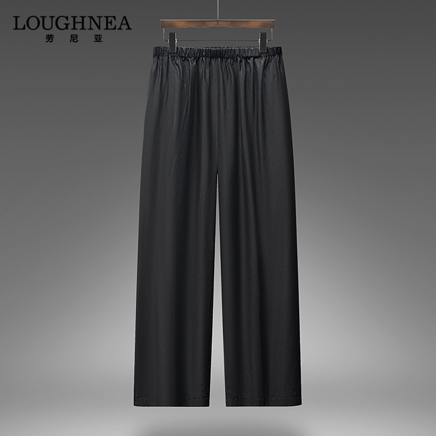 LOUGHNEA高档正品桑蚕丝直筒休闲裤男士夏季宽松真丝香云纱七分裤