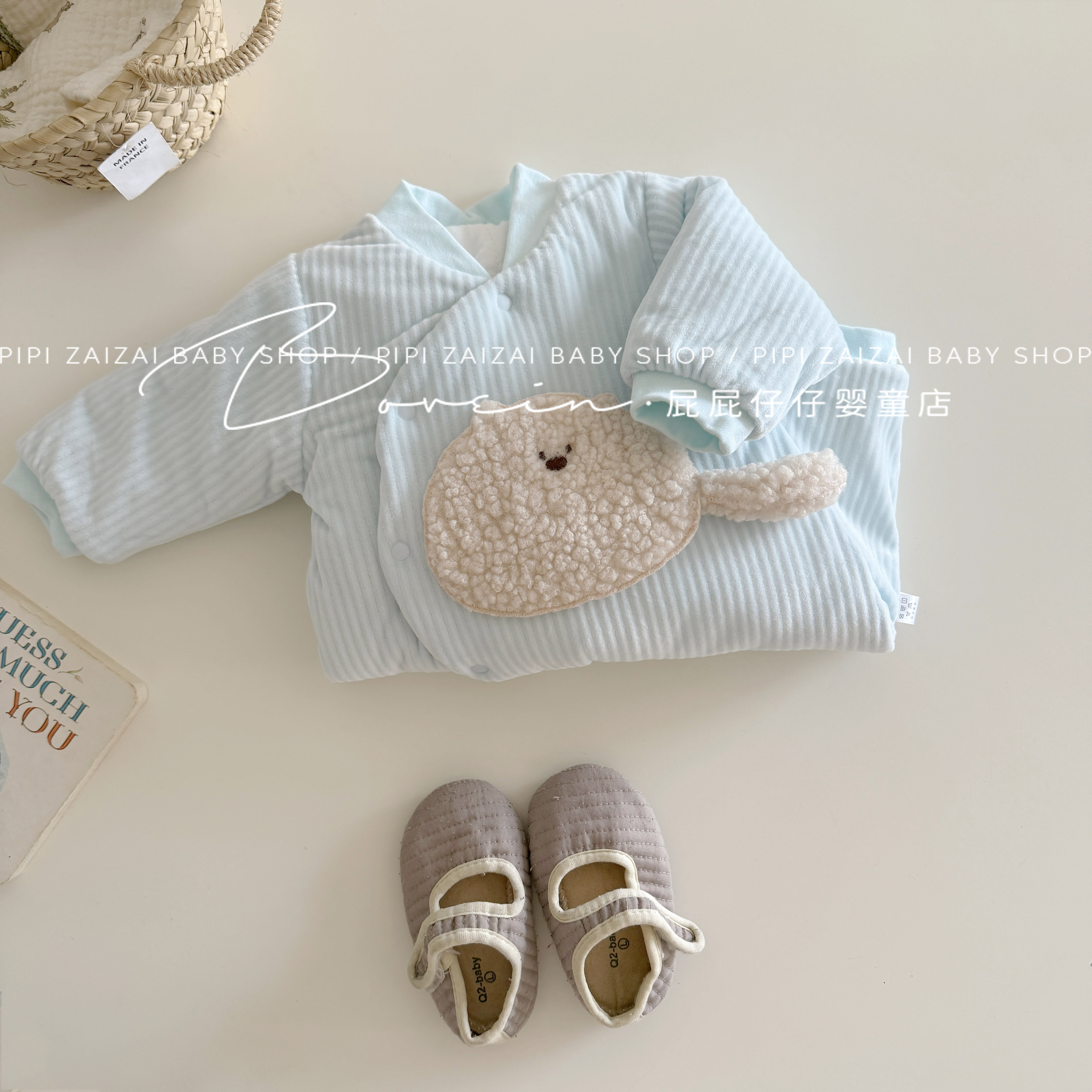 加绒尾巴毛绒胖嘟嘟连体衣