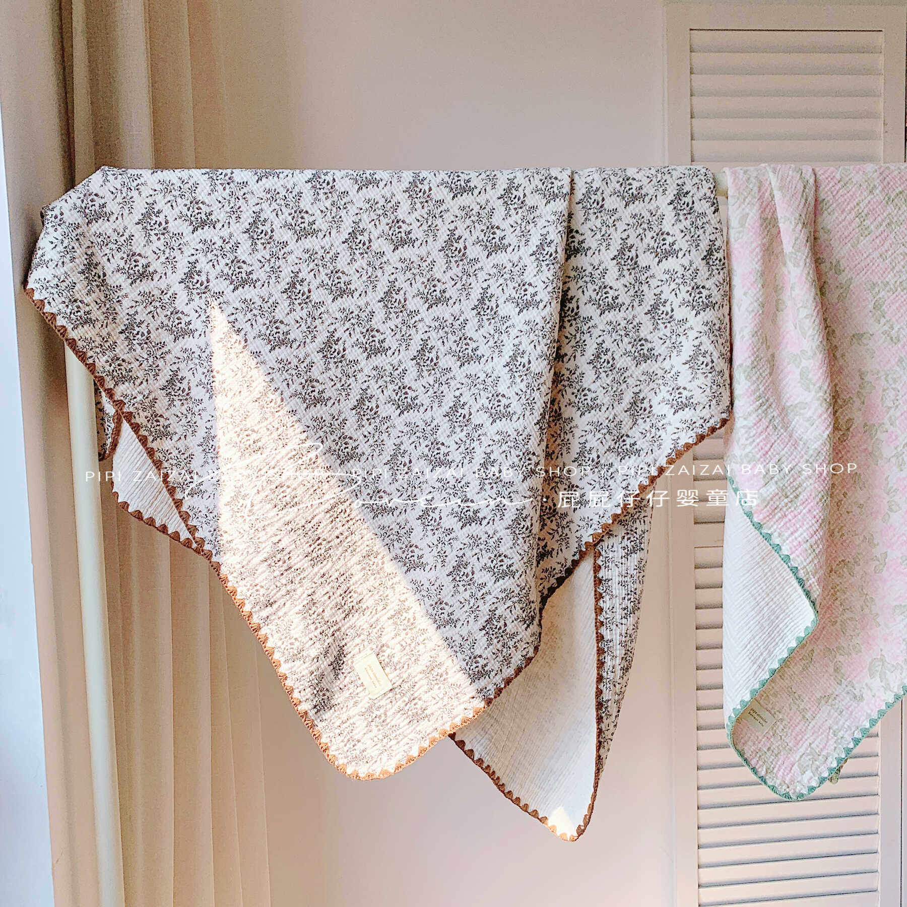 ins韩国婴幼儿宝宝推车毯午休毯子三层纱布小红书盖毯包被襁褓巾,婴童用品,婴童毛毯/盖毯,淘宝优惠券,粉丝福利购,淘宝优惠卷