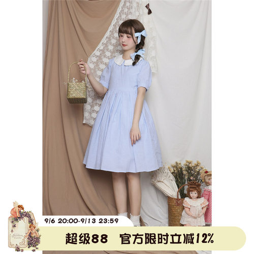 爱丽丝格子娃娃领连衣裙