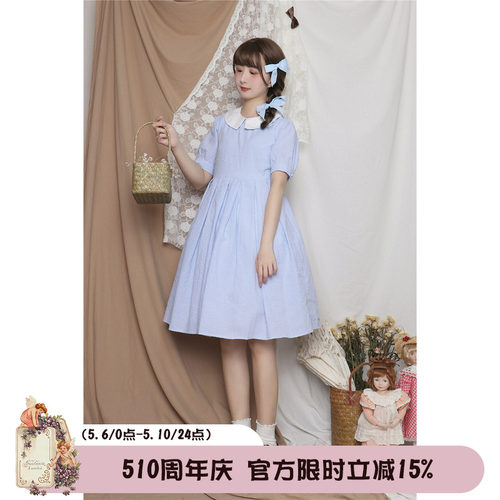 爱丽丝格子娃娃领连衣裙