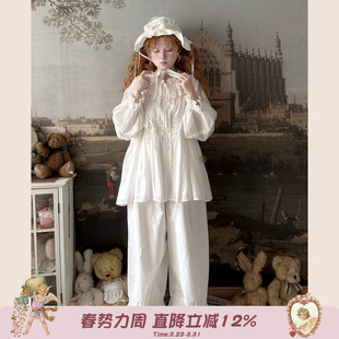 秋日 宽松长袖 复古甜美褶皱花边领泡泡袖 女秋季 衬衣 衬衫 Labeau