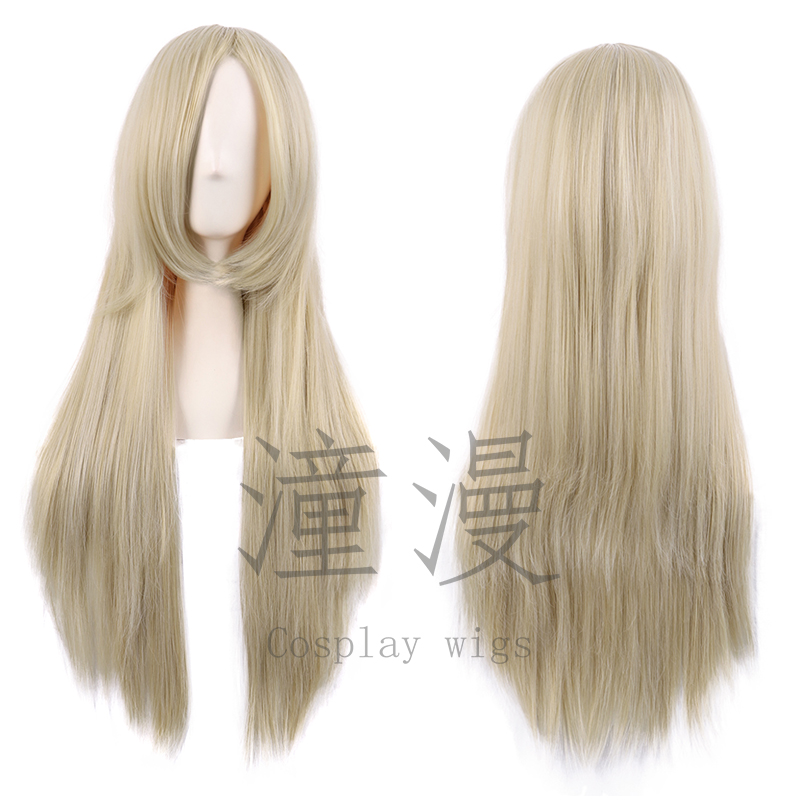 潼漫cos假发奶金色80cm长直发