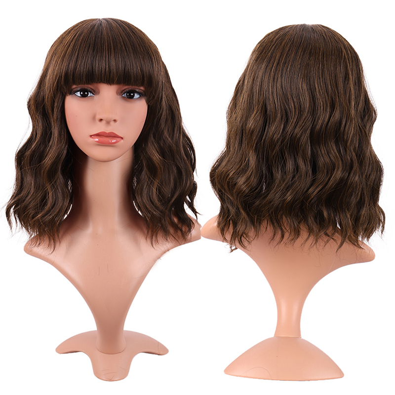 潼漫高温丝浅棕色短卷发cos假发