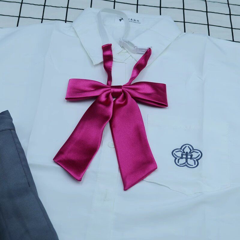 良呔领带 玫红超大蝴蝶结纯色领结学生jk制服衬衫动漫感搭配小物