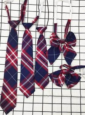 小学生校服领带女童领结男童小朋友领花儿童制服领带拉链款