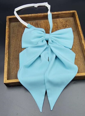 蓝色超大领结女纯色蝴蝶结jk制服衬衫学院风燕尾水手服领花