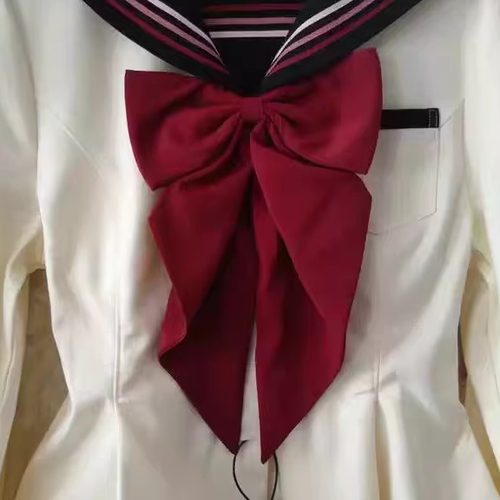 粉色超大领结女纯色蝴蝶结jk制服衬衫学院风燕尾水手服领花