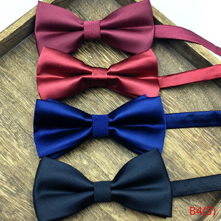 英伦风男士领结新伴郎结婚礼西装正装衬衫红黑蓝色高级感女蝴蝶结