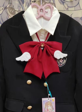 星星粉色超大领结女酒红色蝴蝶结jk制服衬衫学院风燕尾水手服领花