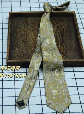 复古港风碎花领带古着宽版8cm潮牌印花仿真丝百搭韩版休闲领带ins