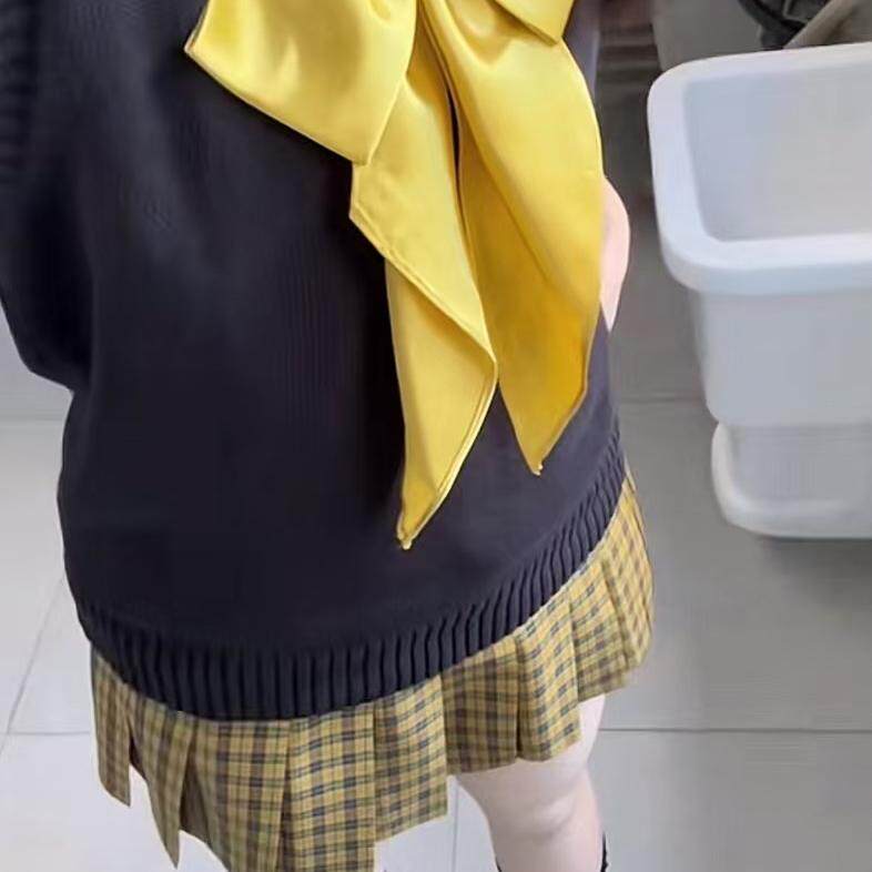 黄色超大领结女纯色蝴蝶结jk制服衬衫酒红学院风燕尾蝶龙领花