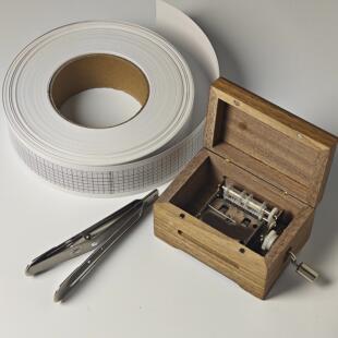 15音手摇纸带八音盒音乐盒实木DIY创意礼品周边