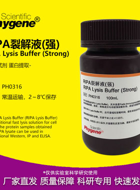 RIPA裂解液 强/中/弱 细胞组织裂解液 蛋白提取实验试剂 100ML