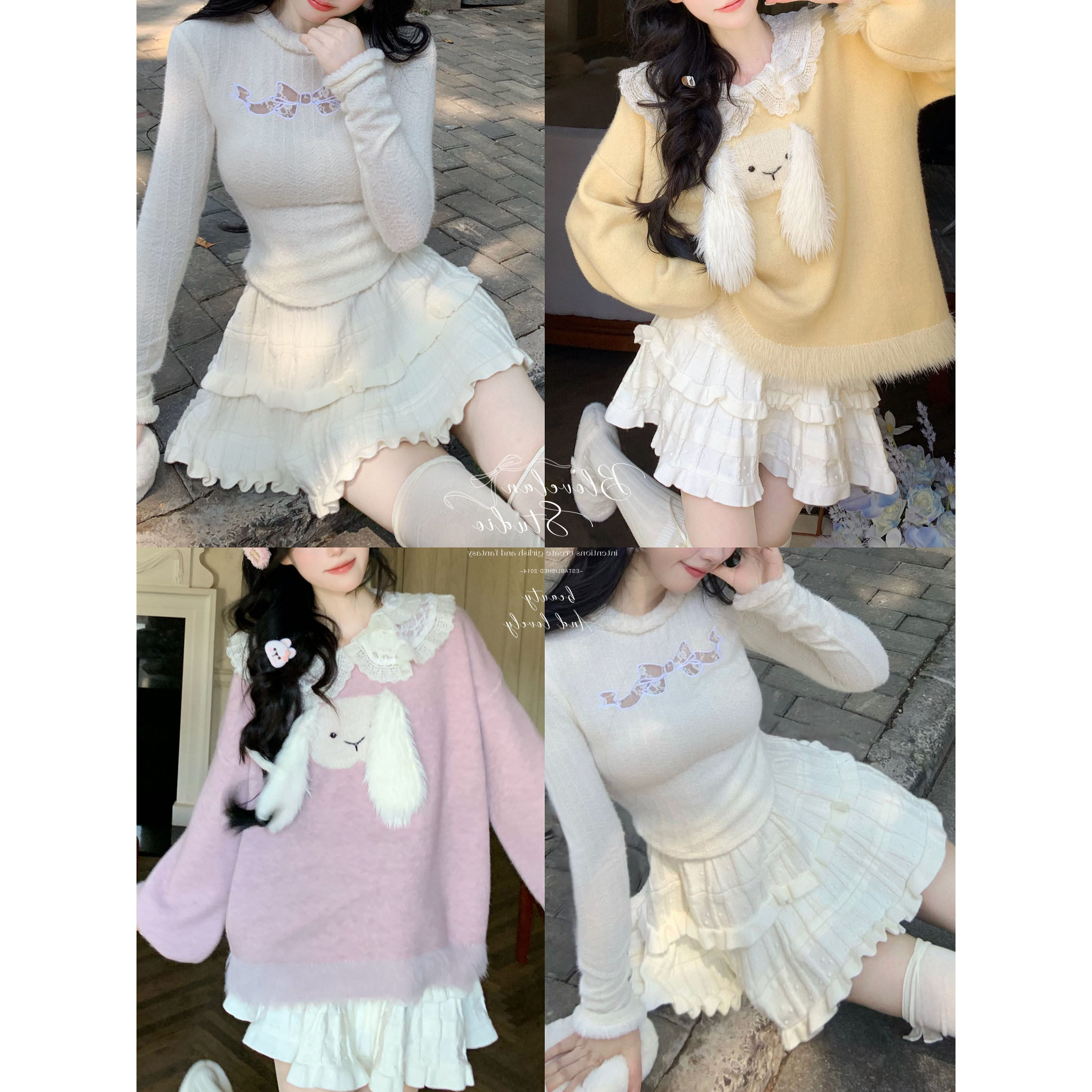 初雪微甜 甜美百搭a字木耳边柔软针织短裙减龄半身裙秋冬,女装/女士精品,半身裙,淘宝优惠券,粉丝福利购,淘宝优惠卷