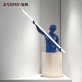 抽象人物雕塑摆件样板房售楼部酒店玄关艺术桌面灯饰工艺品摆设