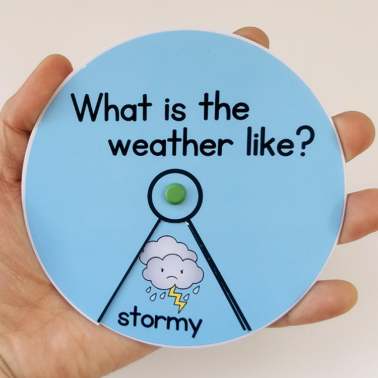 星期天气月份日历季节英语单词转盘卡学习教具英文桌游戏diy玩具