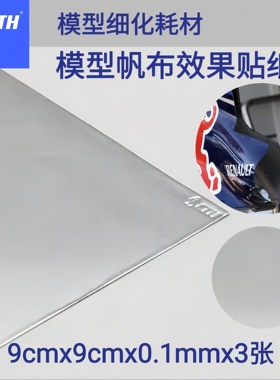 CTH 模型隔热贴纸 银色亮面 1/24 9x9cm 3张装 带背胶 模型改件