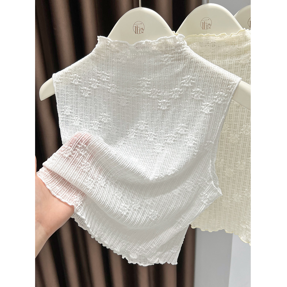 蕾丝半高领内搭木耳边假领子背心打底衫毛衣内衬薄款衣领太低神器