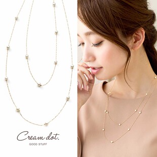 日本轻奢甜蜜约会合金珍珠纤细长款镀金项链女成熟风毛衣链三八节