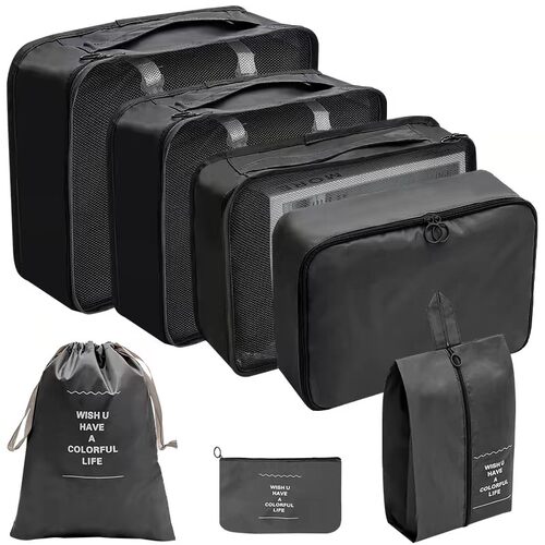 7PCS Compression Packing Cubes Travel Luggage Organizer bag