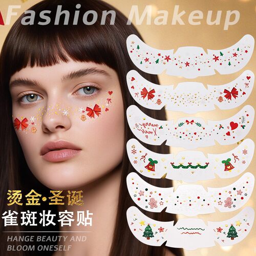 Christmas Face Freckle Tattoos Waterproof Metallic Shimmer